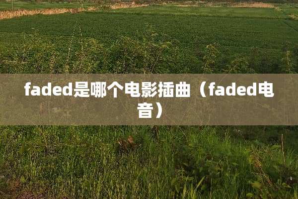 faded是哪个电影插曲（faded电音）