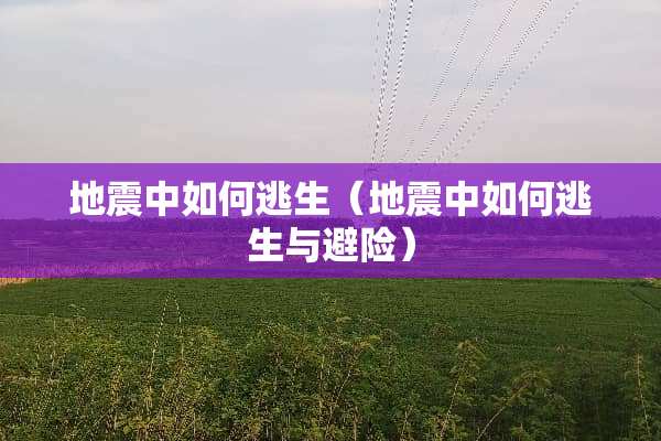 地震中如何逃生（地震中如何逃生与避险）
