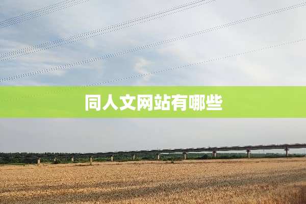 同人文网站有哪些