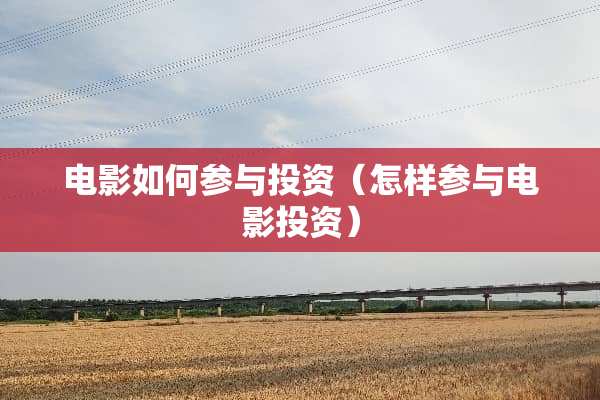电影如何参与投资（怎样参与电影投资）