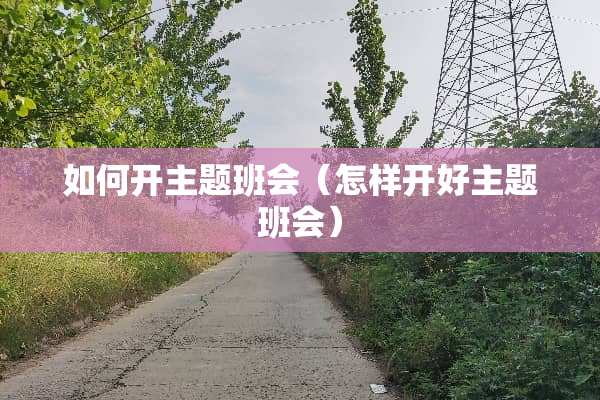 如何开主题班会（怎样开好主题班会）