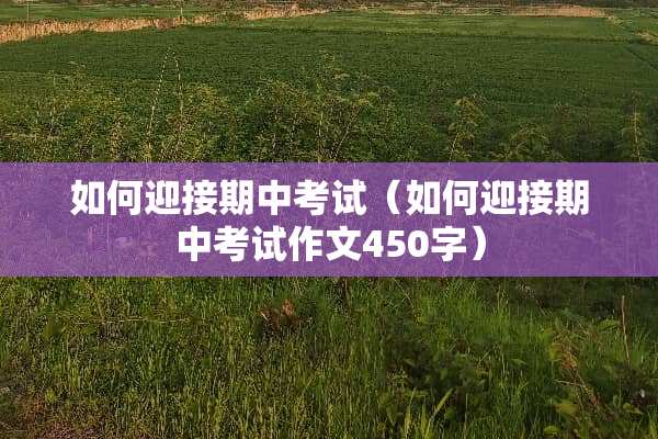 如何迎接期中考试（如何迎接期中考试作文450字）