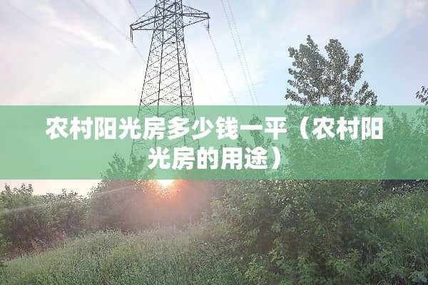 农村阳光房多少钱一平（农村阳光房的用途）