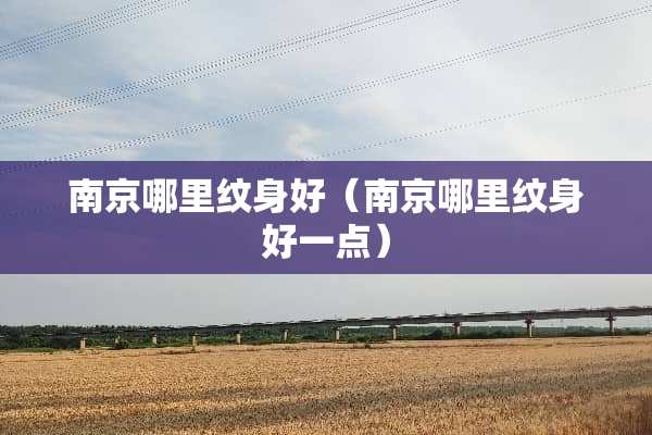 南京哪里纹身好（南京哪里纹身好一点）