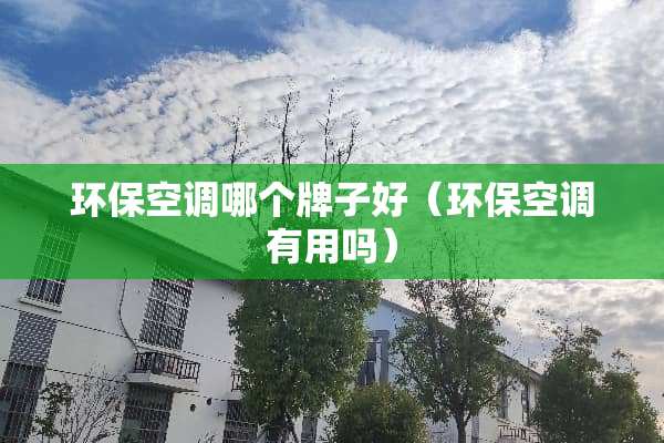 环保空调哪个牌子好（环保空调有用吗）