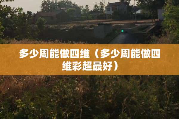 多少周能做四维（多少周能做四维彩超最好）