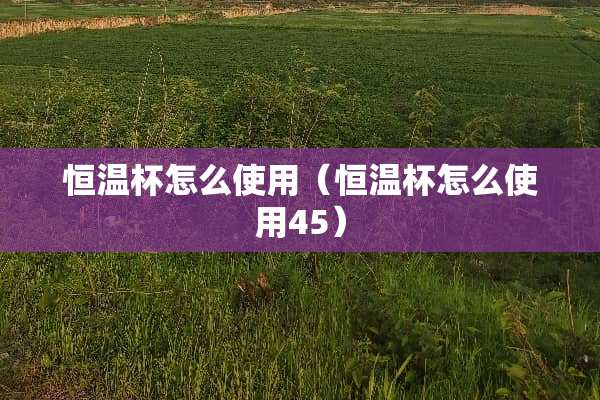 恒温杯怎么使用（恒温杯怎么使用45）