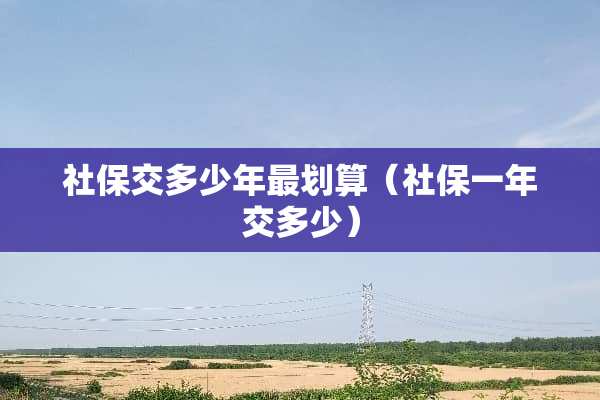 社保交多少年最划算（社保一年交多少）
