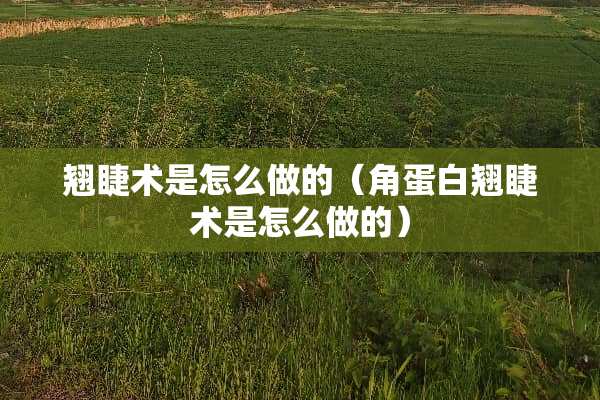 翘睫术是怎么做的（角蛋白翘睫术是怎么做的）