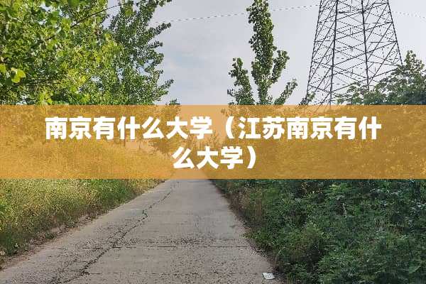 南京有什么大学（江苏南京有什么大学）