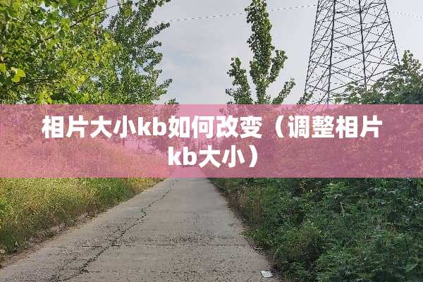 相片大小kb如何改变（调整相片kb大小）