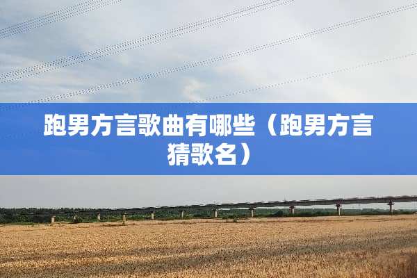 跑男方言歌曲有哪些（跑男方言猜歌名）