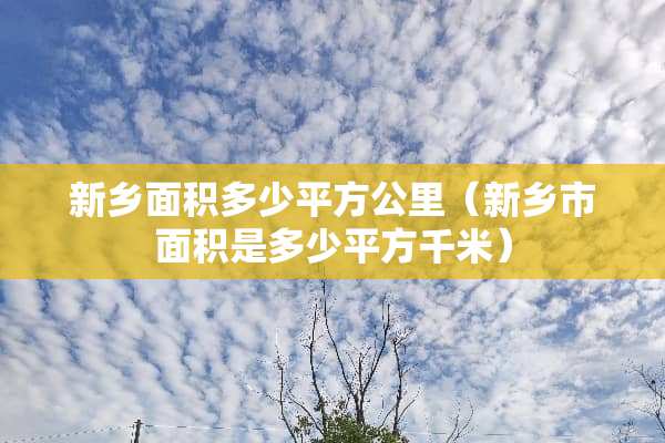 新乡面积多少平方公里（新乡市面积是多少平方千米）