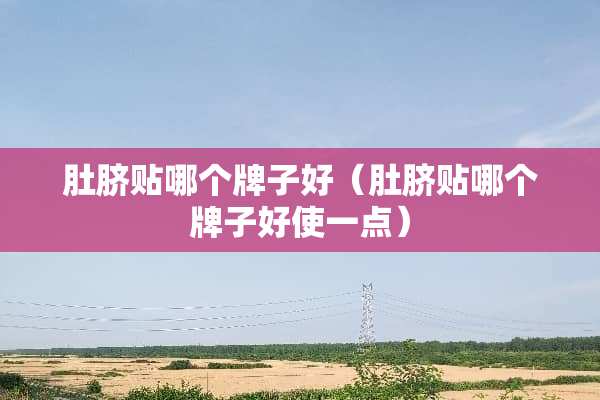 肚脐贴哪个牌子好（肚脐贴哪个牌子好使一点）