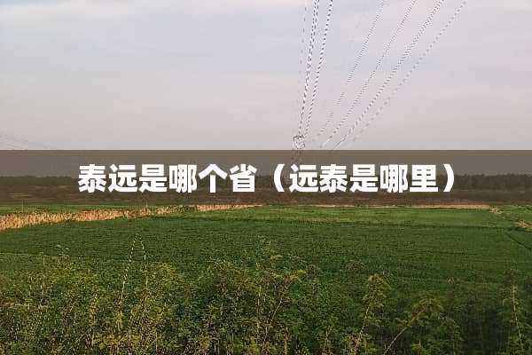 泰远是哪个省（远泰是哪里）