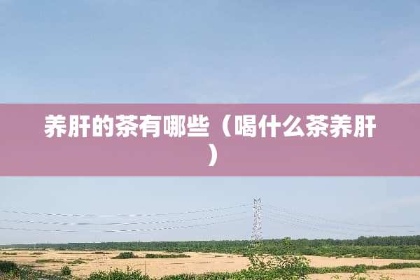 养肝的茶有哪些（喝什么茶养肝）