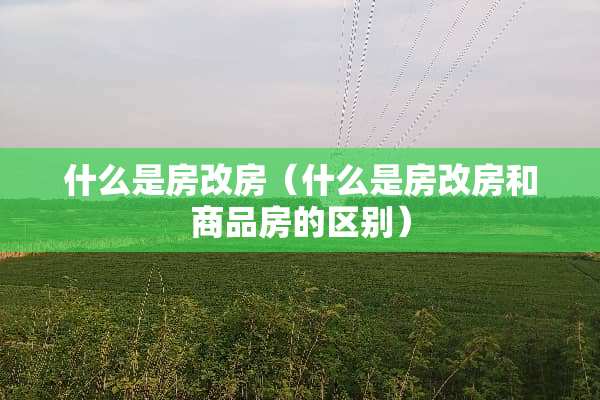 什么是房改房（什么是房改房和商品房的区别）
