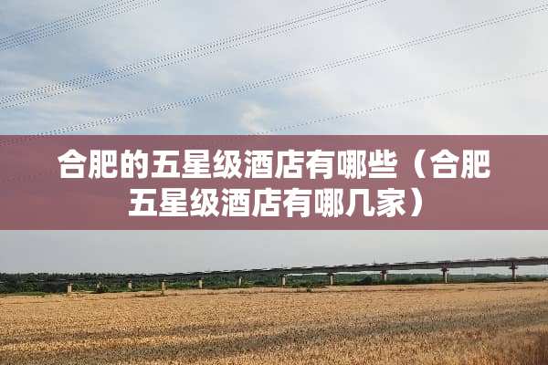 合肥的五星级酒店有哪些（合肥五星级酒店有哪几家）