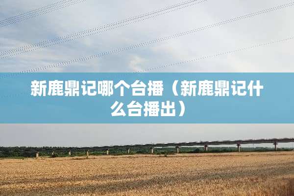 新鹿鼎记哪个台播（新鹿鼎记什么台播出）