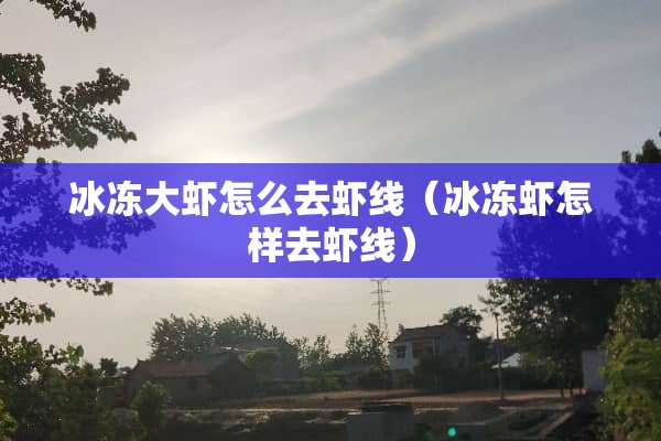 冰冻大虾怎么去虾线（冰冻虾怎样去虾线）