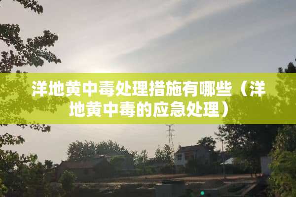 洋地黄中毒处理措施有哪些（洋地黄中毒的应急处理）