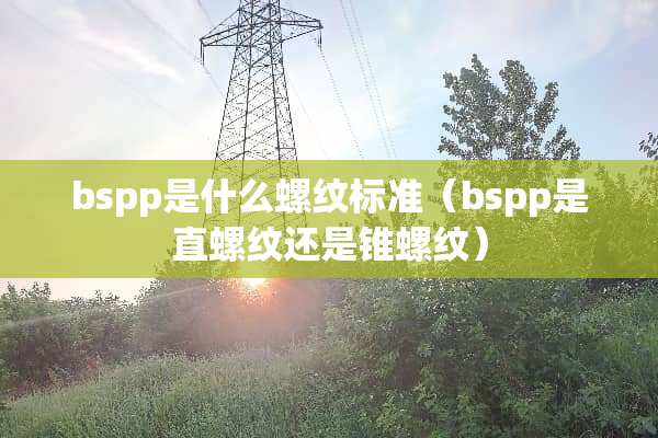 bspp是什么螺纹标准（bspp是直螺纹还是锥螺纹）