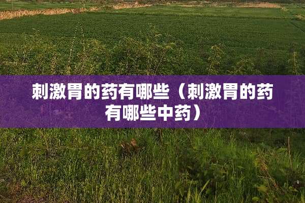 **胃的药有哪些（**胃的药有哪些中药）