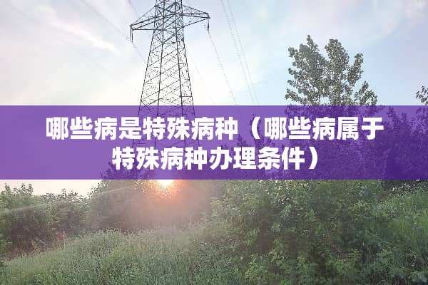 哪些病是特殊病种（哪些病属于特殊病种办理条件）
