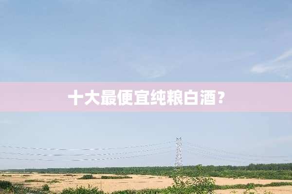 十大最便宜纯粮白酒？