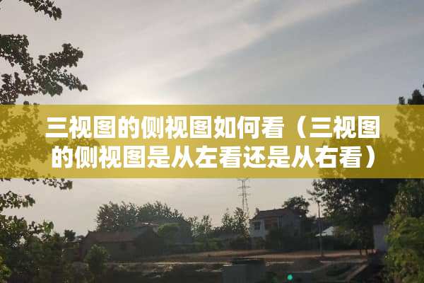 三视图的侧视图如何看（三视图的侧视图是从左看还是从右看）