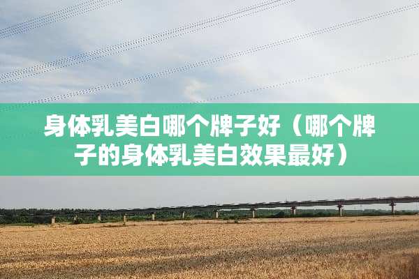 身体*美白哪个牌子好（哪个牌子的身体*美白效果最好）