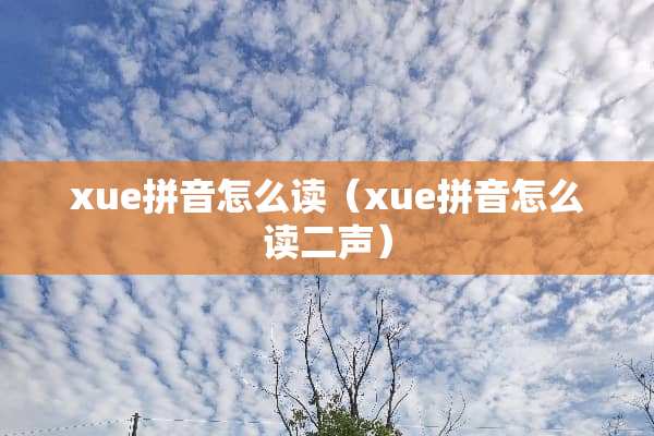xue拼音怎么读（xue拼音怎么读二声）