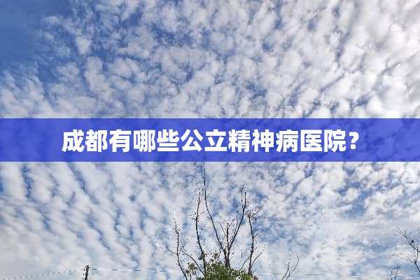 成都有哪些公立精神病医院？