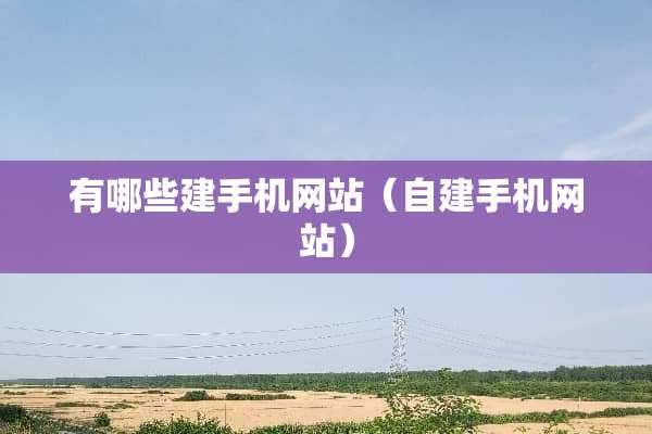 有哪些建手机网站（自建手机网站）