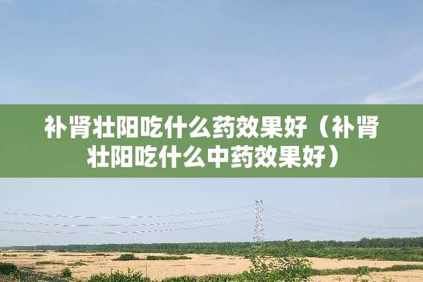 补肾壮阳吃什么药效果好（补肾壮阳吃什么中药效果好）