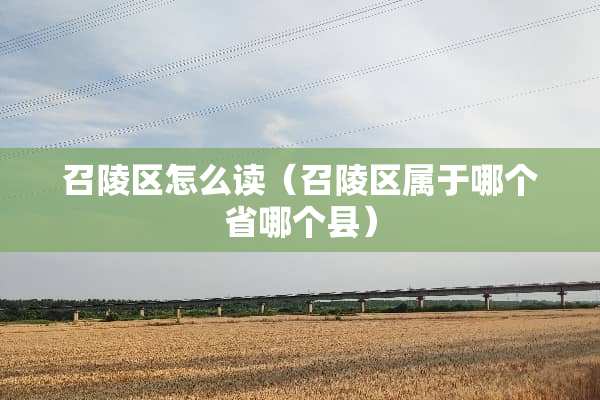 召陵区怎么读（召陵区属于哪个省哪个县）