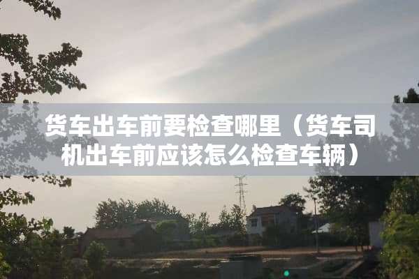 货车出车前要检查哪里（货车司机出车前应该怎么检查车辆）