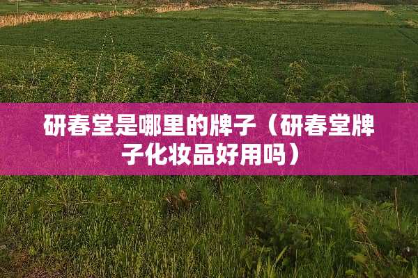 研**是哪里的牌子（研**牌子化妆品好用吗）