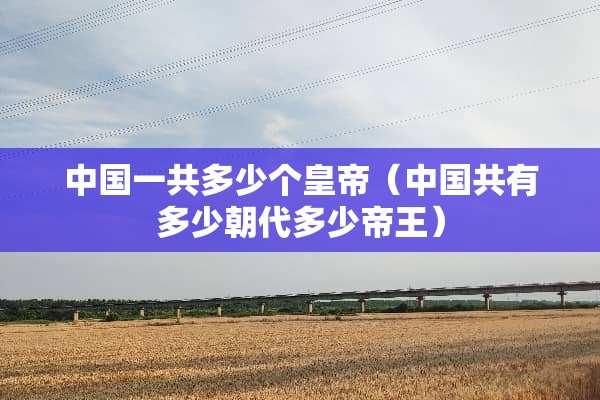 中国一共多少个皇帝（中国共有多少朝代多少帝王）