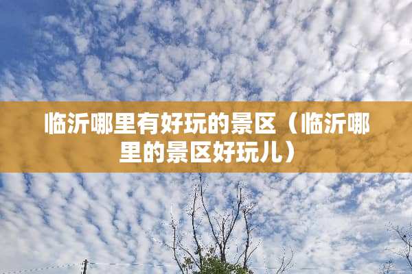 临沂哪里有好玩的景区（临沂哪里的景区好玩儿）