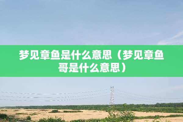 梦见章鱼是什么意思（梦见章鱼哥是什么意思）