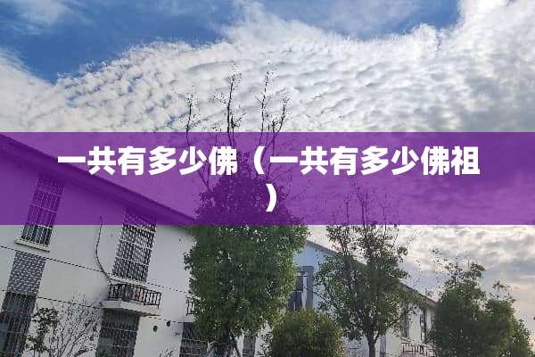 一共有多少佛（一共有多少佛祖）