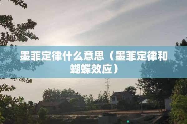 墨菲定律什么意思（墨菲定律和蝴蝶效应）