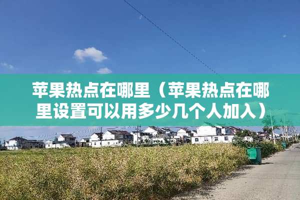 苹果热点在哪里（苹果热点在哪里设置可以用多少几个人加入）