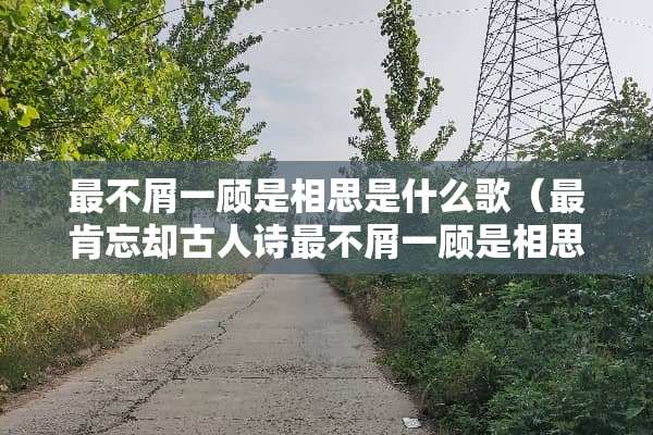 最不屑一顾是相思是什么歌（最肯忘却古人诗最不屑一顾是相思是什么歌）