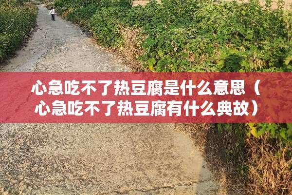 心急吃不了热豆腐是什么意思（心急吃不了热豆腐有什么典故）