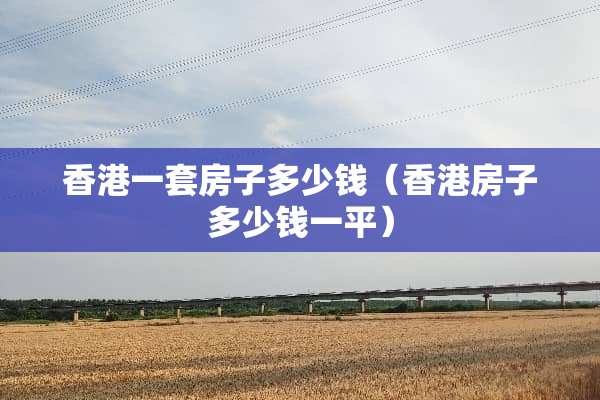 香港一套房子多少钱（香港房子多少钱一平）