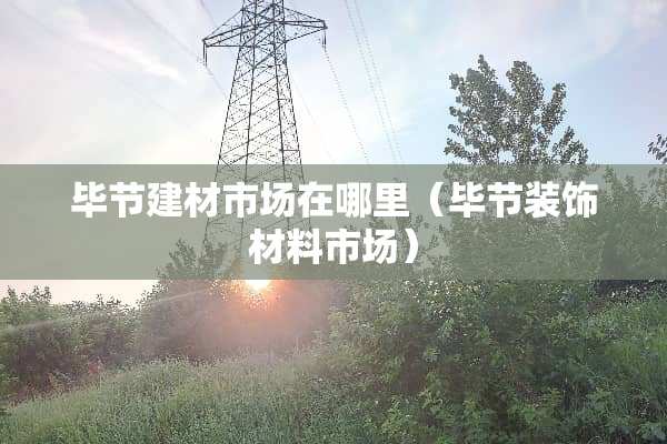 毕节建材市场在哪里（毕节装饰材料市场）
