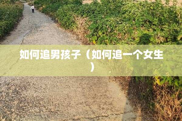 如何追男孩子（如何追一个女生）