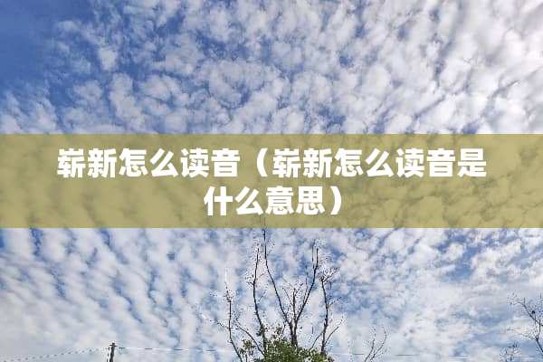 崭新怎么读音（崭新怎么读音是什么意思）